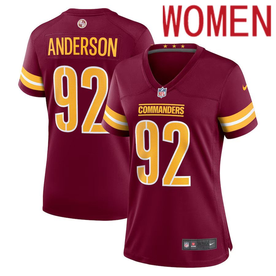 Women Washington Commanders #92 Abdullah Anderson Nike Burgundy Game Player NFL Jersey->women nfl jersey->Women Jersey